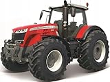 Bburago Die-Cast MASSEY FERGUSSON 8740S TRACTOR - Replica Collectible Toy Model - 1:50 Scale, Red