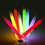WedDecor Neon Colors Ultra Bright Glow in The Dark Glow Stick Tubes Lanyard Premium Fluorescent Rods Light Sticks for Graduation Party, Camping, New Year’s Eve, 6 Inches, 6pcs, Multicolour