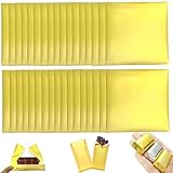 100 Pcs Chocolate Candy Bar Wrappers(6 * 6IN), Gold Aluminum Foil Candy Wrappers with Thick Paper Packaging, Personalized Candy Wrappers for Homemade Candies/Chocolate Bars/Gifts