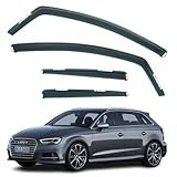 Set Of 4 Wind Deflectors Compatible with AUDI A3 S3 RS3 5-door Hatchback 2013 2014 2015 2016 2017 2018 2019 2020 Models.