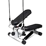Lions Mini Stepper Exercise Machine - Fitness Cardio Exercise Stepper With LCD Display, Step Machine with Removable Resistance Bands for Home Gym, Anti-Slip Foot Pedal, Leg Toner Workout (White)