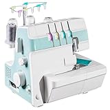 Heavy-Duty Coverstitch Serger, Overlock Sewing Machine with 2-3-4 Stitch Capability, Trim Trap, and Snap-on Presser Feet, Adjustable Gauge for Beginners and Professionals