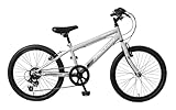 Falcon Jetstream 20" Kids Rigid Bike | Junior MTB Style Girls Boys Sport Bicycle | 6 Speed, Adjustable Height | Grey | Ages 6+