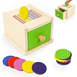 Ainiv Montessori Coin Box, Toddlers Wooden Toys Color Sorting, Object Permanence Box, Montessori Toys for 1+ Year Old, Developmental Toys for Girls Boys Baby Toddler Toys, Learning Kids Gifts