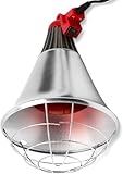 Ledivion Poultry Heat Lamp with 250W Infrared Heat Bulb High/Low Switch Whelping Puppies and Chicks