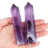 Sahoottie 4” Amethyst Crystal Amethyst Point Amethyst Tower Gemstone Amethyst Stone Purple Large Crystals Amethyst Healing Crystal for Reiki Meditation Therapy Energy Direction 1pc