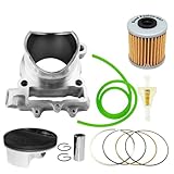 Cylinder Piston Rings Oil Filter Tube Kit 77mm Cylinder Diameter Compatible With KXF250 KXF 250 2009-2016 Models Fits Various 250cc Motorcycles(1 Set)