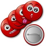 Red Clown Nose Button Badges (Pack of 20 Pin Badges - 38mm)