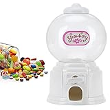 Candy Machine Dispenser, Plastic Candy Machine Mini Money Bank Mini Sweet Dispenser Cute Sweet Machine Gumball Machine Vending Machine Suitable for Candies or Nuts Less Than 1.5cm in Diameter (White)