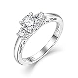 starchenie Women Ring, 925 Sterling Silver Engagement Ring Promise Ring for Lovers
