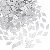 200PCS 24mm Adhesive Mirror Tiles Diamond Shape Craft Mirrors, Mini Mosaic Mirror Tiles Self Adhesive Small Rhombus Mirror Pieces for DIY Crafts Home Wall Art Disco Balls Crafts Supplies