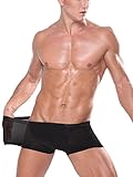 WANYING Men's Sexy Low Rise Ice Silk Boxer Briefs Underwear Smooth Super Thin Breathable Basic - Black Size S