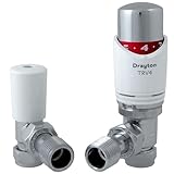 Drayton TRV4 White & Chrome Angled TRV & Lockshield
