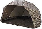 JRC Rova Carp Coarse Fishing 60" Waterproof Umbrella Brolly Shelter, Green/Brown Camo Colour with Storm Sides Poles and Groundsheet. Easy set-up and fits most Bedchairs.