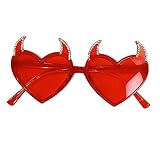 Shinning Rhinestone Sunglasses Adult Carnivals Taking Photo Glasses Seaside Party Devil Horn Heart Frame Sunglasses