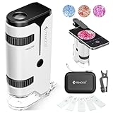 100x-250x Mini Pocket Microscope for Kids Adults, Protable Handheld Microscope, Miniscope Portable for Kids Adults Science Lab Education,White