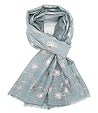 LilyRosa Rose Gold Dandelion Scarf Silver Grey Pink Olive Green Duck Egg Blue Denim