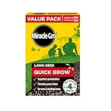 Miracle-Gro Quick Grow Lawn Seed 16m2 ryegrass fescues Fast Grass Seed 480g - Super Fast Germinating Lawn Seed - Rich Green Lawn - for existing and New lawns.