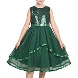 Sunny Fashion Flower Girls Dress Emerald Sparkle Sequin Bridesmaid Pageant Birthday Age 8 Years