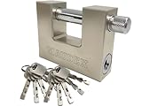 Maudex® MDP70 [10 Keys] Container Padlock Heavy Duty Outdoor - [Anti Drill, Anti Pick Cylinder] - Also Used As Security Lock for Garage, Shed, Motorbike
