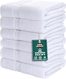 Utopia Towels - 6 Pack Bath Towel Set, 100% Ring Spun Cotton (60 x 120 CM) Medium Lightweight and Highly Absorbent Quick Drying Towels, Premium Towels for Hotel, Spa and Bathroom (White)