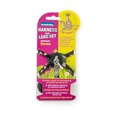 Ancol Ferret Harness and Lead Set - Comfortable Adjustable Nylon Harness with D-Ring and Chrome Plated Trigger Hook - Secure and Stylish for Small Pets