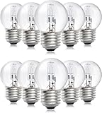 Bonlux G45 E27 Edison Screw ES Bulb, 42W Dimmable Golf Ball Light Bulb 2700K Warm White, Classic Mini Globes Clear Round Light Bulbs, Equivalent to 60W Incandescent Bulbs Pack of 10