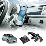 KUNGKIC For FIAT 500 2008-2023 Abarth 595 2012-2023 Car Phone Holder Adjustable Car Phone Holder Accessories Interior 360°Rotation Zinc Alloy ABS