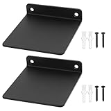 QJKEJI 2 Pcs Black Small Floating Shelf, Small Floating Wall Shelves for Wall Display Hanging Decoration, Book Shelf for Bedroom Living Room Objects, 4.33x3.9x0.9