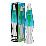 Lava Lamp 2124, Green Wax, Blue Liquid, Silver Base and Cap, Original 14.5 inch LAVA® Motion Lamp to Illuminate Your Mood