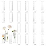 Glasseam Glass Cylinder Vase for Centrepiece: 24pcs Small Bud Vases for Wedding Centerpiece Party Home Table Decor - Modern Clear Flower Vase for Single Stem Rose Tulip
