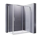 ELEGANT 1200 x 800 mm Sliding Shower Enclosure 8mm Easy Clean Glass Shower Cubicle Door + Side Panel