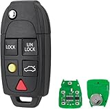 433MHZ 5 Buttons Flip Car Key Fob For VOLVO S60 S80 V70 XC70 XC90 ID48Chip FCCID:LQNP2T-APU Car Remote Key with Uncut Blade