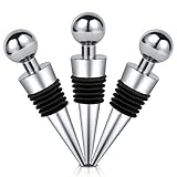 HOTUT Wine Bottle Stoppers, 3 Pack Bottle Saver Sealer Wine Corks, Bottle Topper Reusable Champagne Stop for Wine Champagne Prosecco Beer Spirits Collection, Round