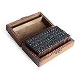 Co-link Alphabet Letters Stamps- Wooden Rubber Alphabet Letter Multipurpose Number Stamps Stamper Seal Set in a Wooden Box Case Set of 70pcs