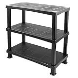 STAR SUPPLIES Multipurpose Black 3 Tier Plastic Storage Shelving Uni Rack For Home Garage & Warehouse (1)