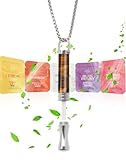 TSKER Tiger's Eye Stone Smoking Ceasing Aid Chain + 15 Nicotine-Free Filters (Orange + Blueberry + Strawberry + Lemon), Smoking Cessation Pipe with Breathing Resistance, with Real Smoke Feel
