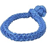 Tiardey 1/2' X 22 Inch (55000LBS) Soft Shackle Synthetic Road Recovery Rope Breaking Strength for Sailing SUV ATV Truck Jeep ​- Blue