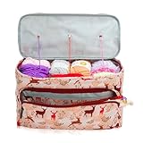 Knitting Bag for Yarn & Wool Storage, Portable Crochet & Sewing Tools Holder Tote Bag Yarn Organizer Knitting Needle Case