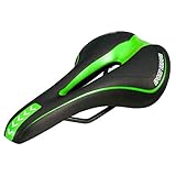 BigTron Comfortable MTB Saddle Cycling Seat with Cushion for Offroad travels Black+Green