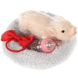 6inch Silicone Pig Doll Toy Mini Soft Lifelike Silicone Piglet Doll Cute Miniature Reborn Silicone Animals Toy Realistic Pig Simulation Body Piggy Toys with Accessories for Kids Gift Home Decoration
