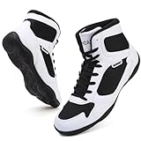 Boxing Shoes Wrestling Boots Boxing Shoes Men Weightlifting Powerlifting Martial Arts Kickboxing Boots Bodybuilding Shoe for Men Women Combat Sports Footwear Lightweight Gym Black White