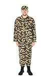 I LOVE FANCY DRESS - Men'S Army Costumes. Action Man Soldier Costume For Men. Camouflage Suit In Green, Khaki, Brown, & Beige. Army Jacket + Matching Army Trousers + Matching Army Cap.