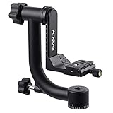 Andoer Heavy Duty Gimbal Head Tripod Head with Arca Swiss Quick Release Plate - Aluminum Alloy, DSLR Max. Load 30Lbs/13.6Kg