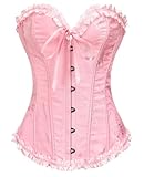 KUOSE Womens Black Basque Body Shaper Overbust Corset Top Plus Size S-6XL