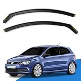 EdgeVisors Wind Deflectors | Fits: VW Polo MK5 6R/6C (2009-2017) 3 Door Hatchback 2pc Set | In-Channel Rain Guards for Wind, Rain & Sun Protection, Easy Installation - Tinted