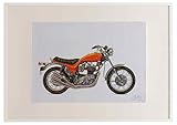 Triumph X75 Hurricane 1973 A2 framed limited edition print A3 picture drawing