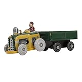 KIMISS Vintage Wind Up Metal Walking Toy Tractor - Nostalgic Tinplate Truck for &, Classic Collectible Wind Up Toy