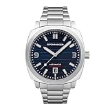 Spinnaker Mens 42mm Hull Automatic Aegean Blue Riviera 3 Hands Watch with Solid Stainless Steel Bracelet SP-5073-22