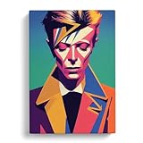 David Bowie Portrait Vol.1 Canvas Print for Living Room Bedroom Home Office Décor, Wall Art Picture Ready to Hang, 30x20 Inch (76x50 cm)